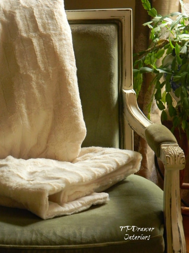 Vintage Green Velvet Chair www.thepainteddrawer.com
