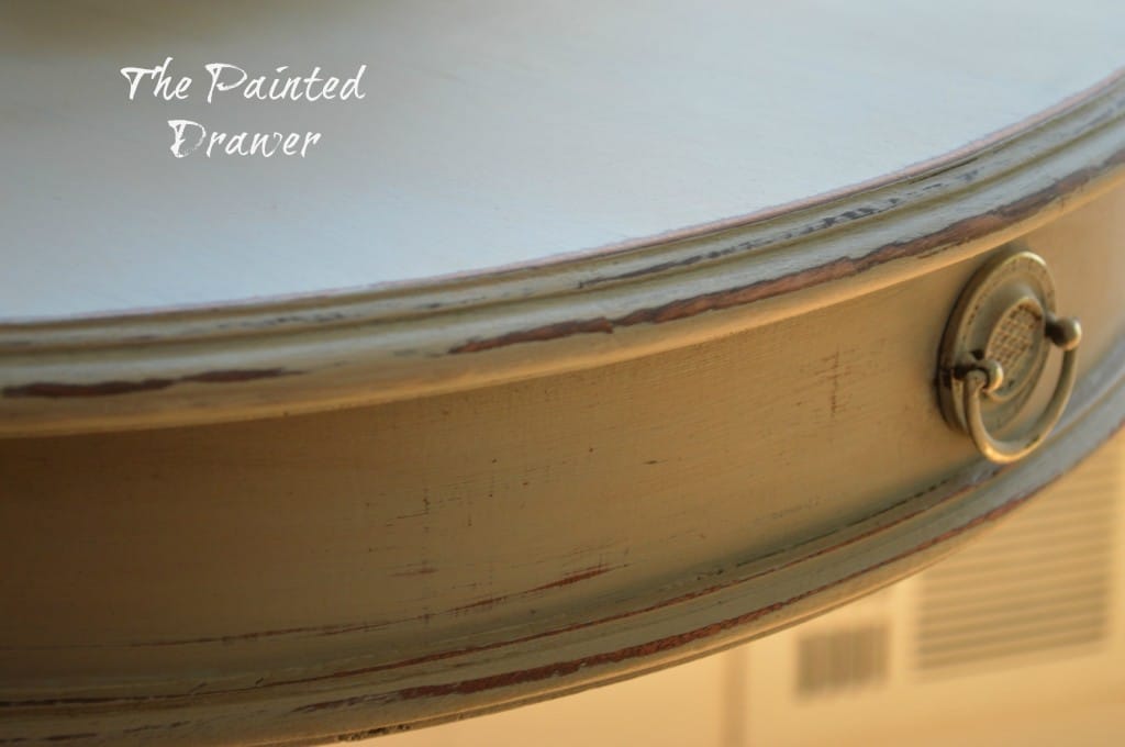 Vintage Drum Table www.thepainteddrawer.com 