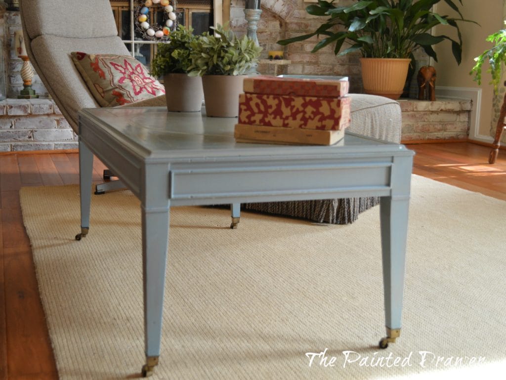 Vintage Blue Coffee Table www.thepainteddrawer.com