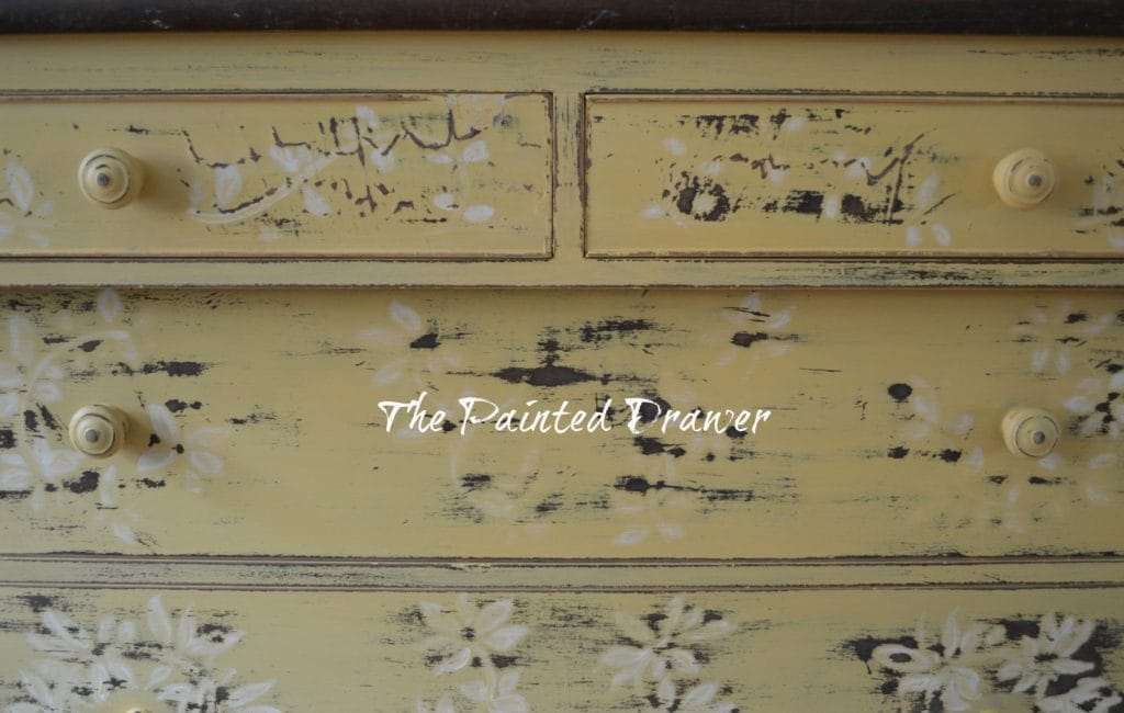 Vintage Mustard Dresser www.thepainteddrawer.com