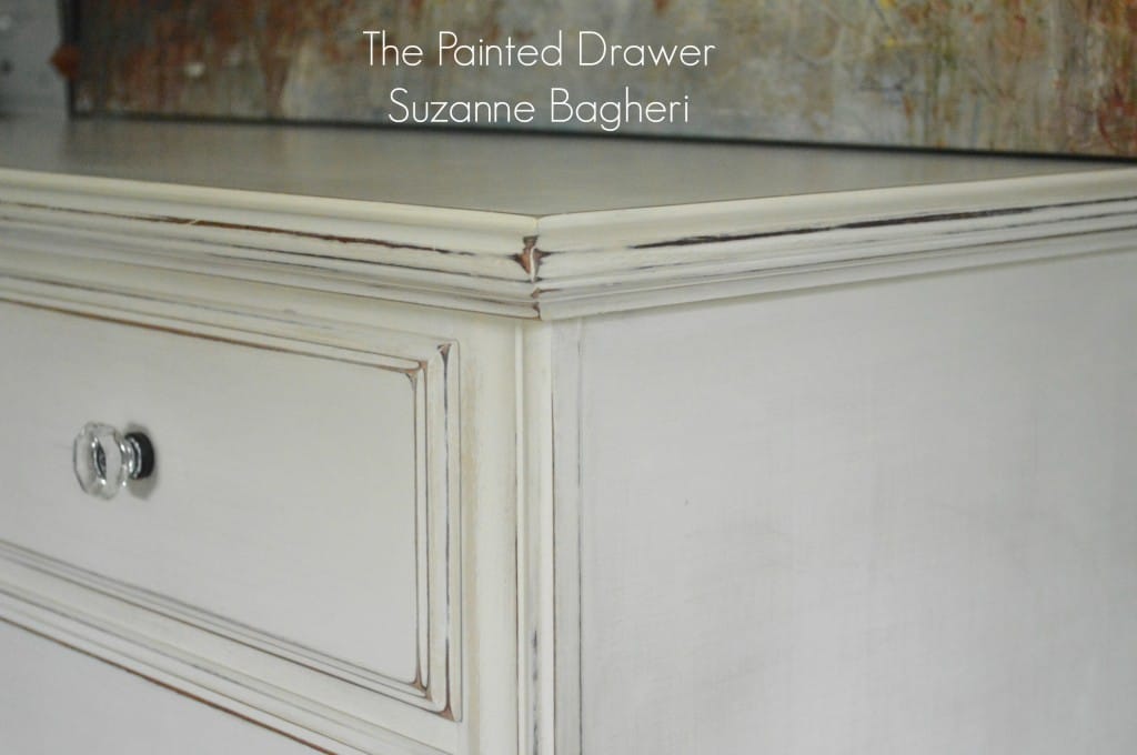 Creamy White Vintage Dresser www.thepainteddrawer.com