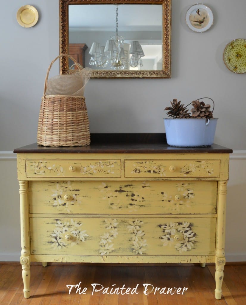 Mustard Farmhouse Dresser www.thepainteddrawer.com