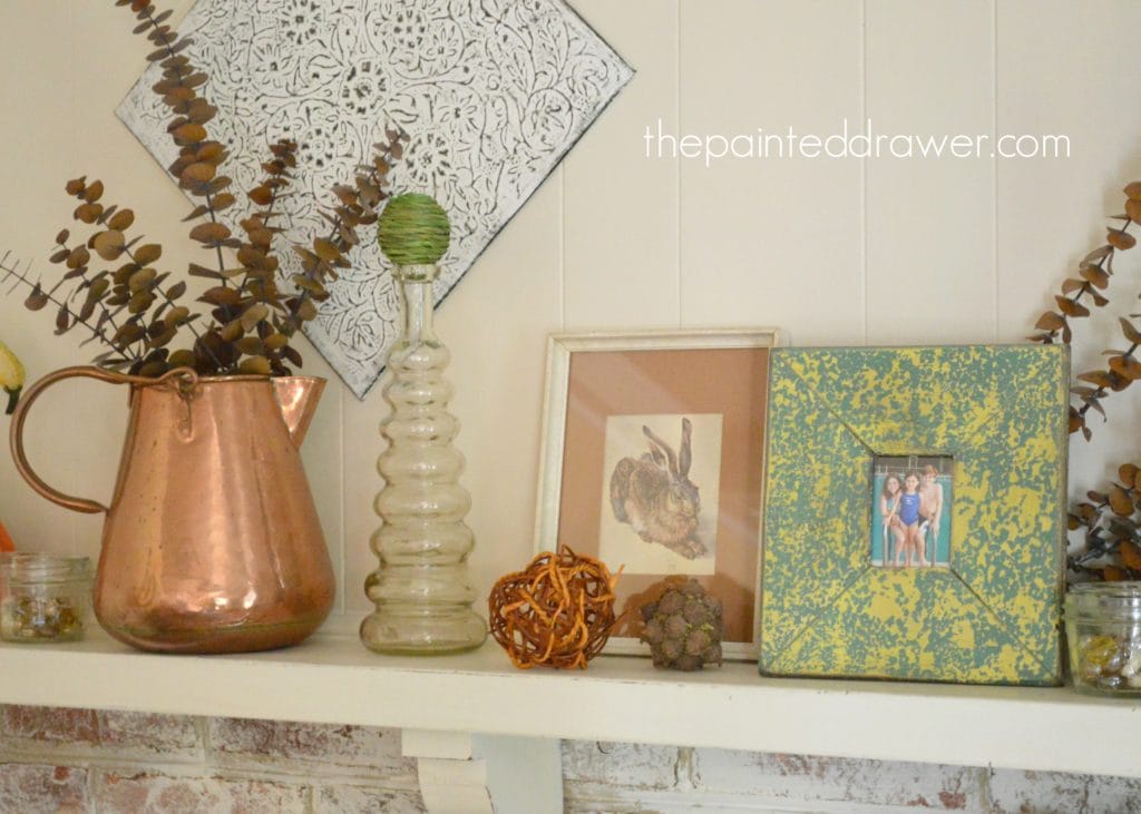 Whitewashed Brick Mantel www.thepainteddrawer.com