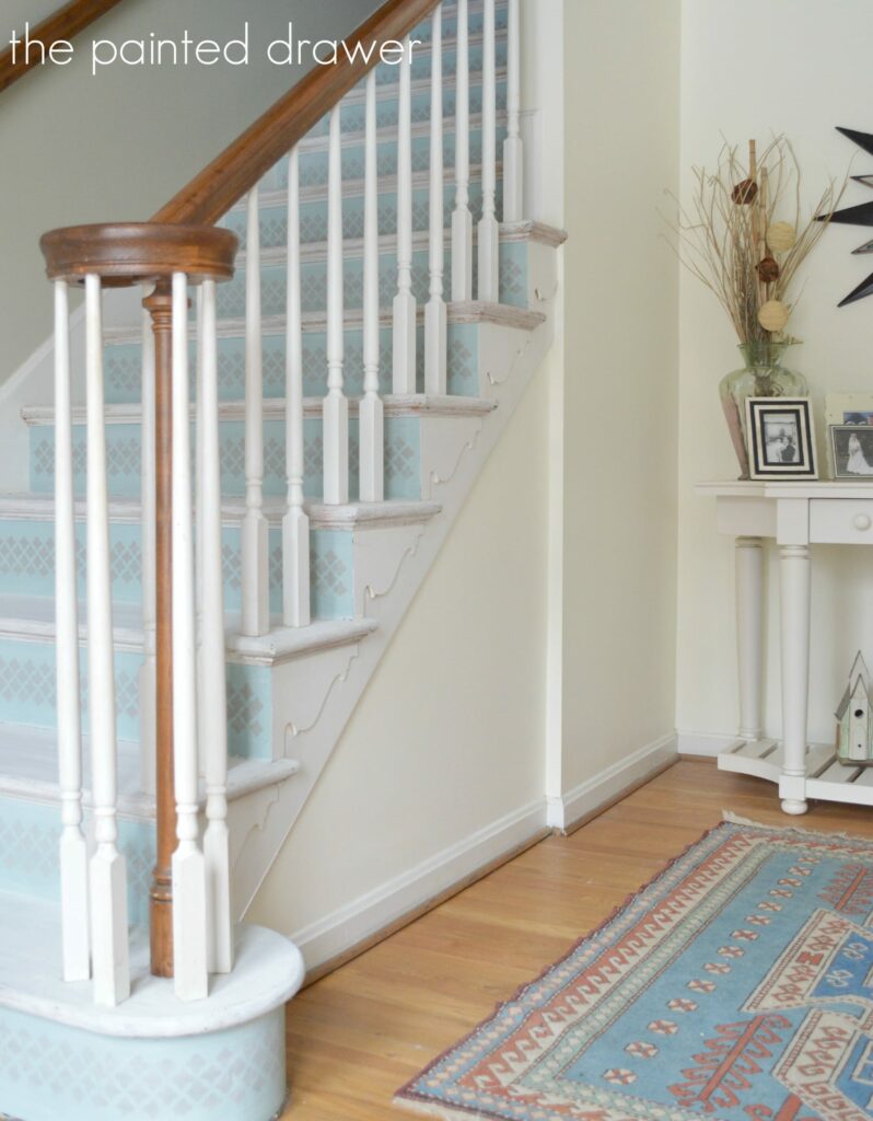 White Washed Stairs www.thepainteddrawer.com