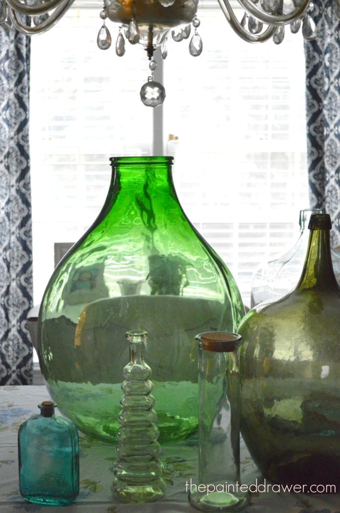 Vintage Colored Glass www.thepainteddrawer.com