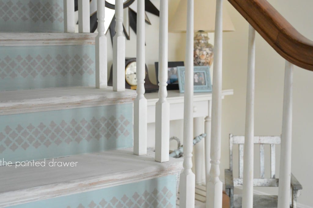 White Washed Stairs www.thepainteddrawer.com