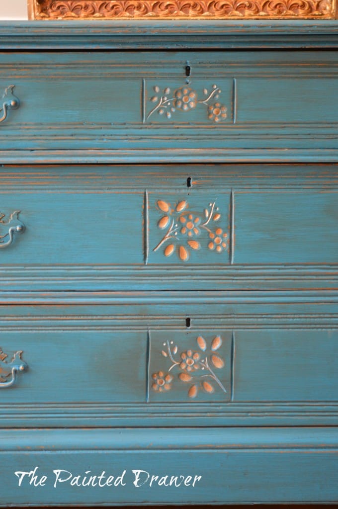 General Finishes Cornith Blue dresser www.thepainteddrawer.com