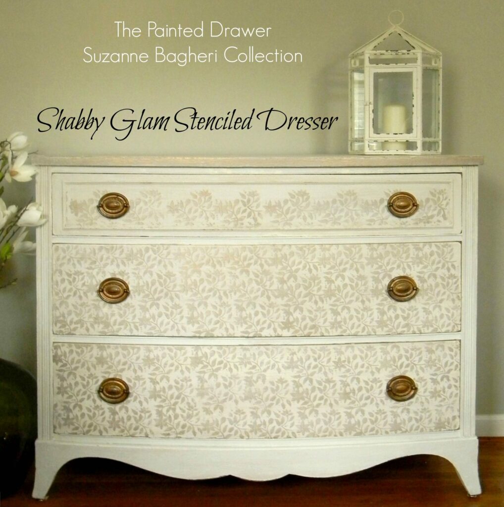 Shabby Glam Stenciled Dresser