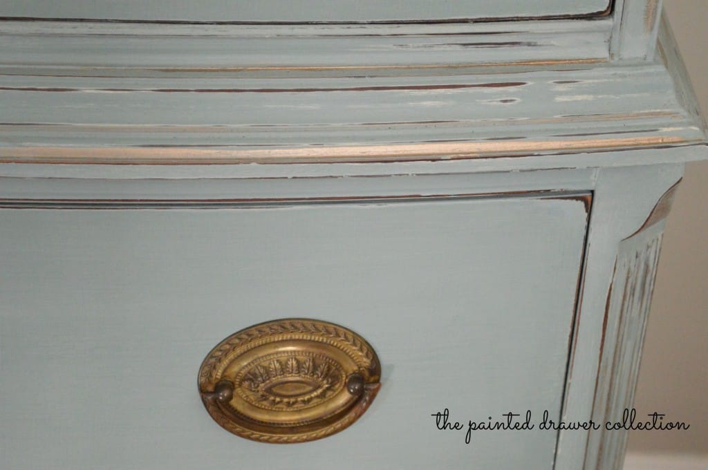 Vintage Dresser in Duck Egg Blue and Gold thepainteddrawer.com