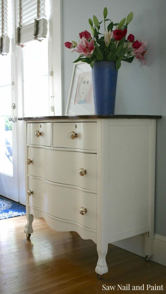 Saw Nail and Paint Serpentine Dresser