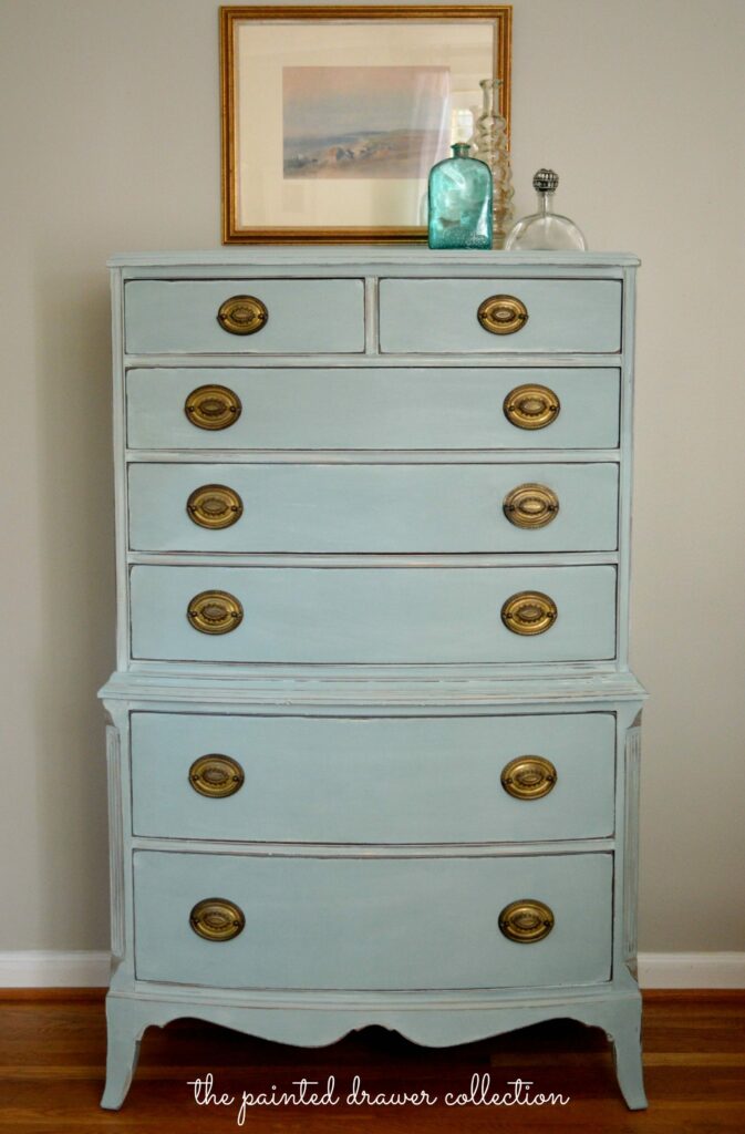 Vintage Dresser In Annie Sloan Duck Egg Blue Before And After