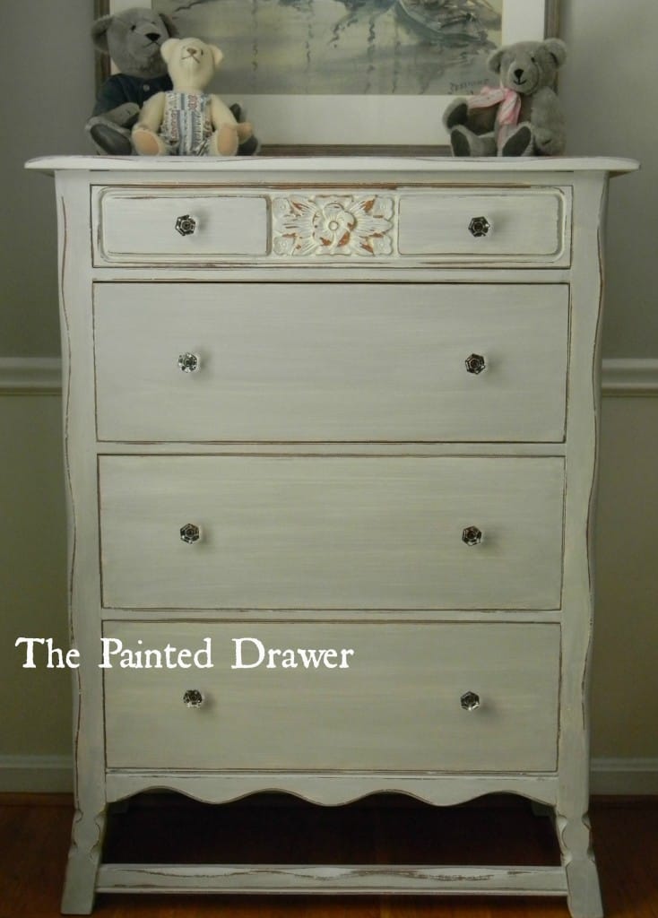 Vintage Dresser in Annie Sloan Paris Grey www.thepainteddrawer.com