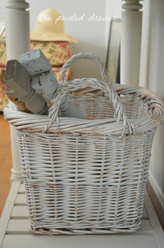 Vintage Basket www.thepainteddrawer.com