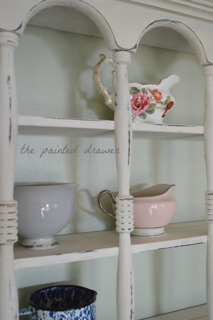 Shabby White Shelf www.thepainteddrawer.com