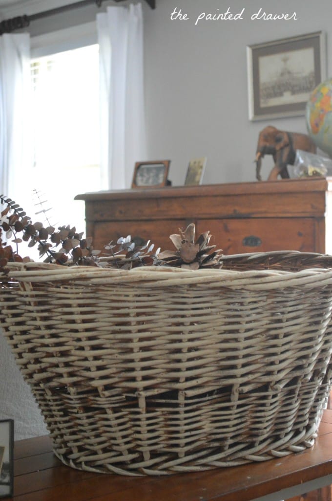 Vintage Basket www.thepainteddrawer.com