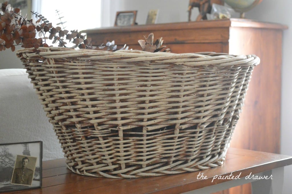 Vintage Basket www.thepainteddrawer.com