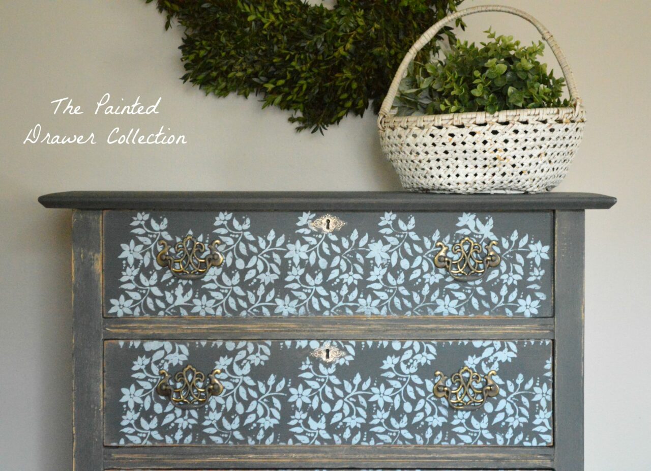 stenciled dresser