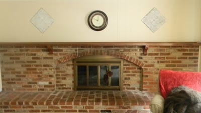 Brick Hearth before whitewash