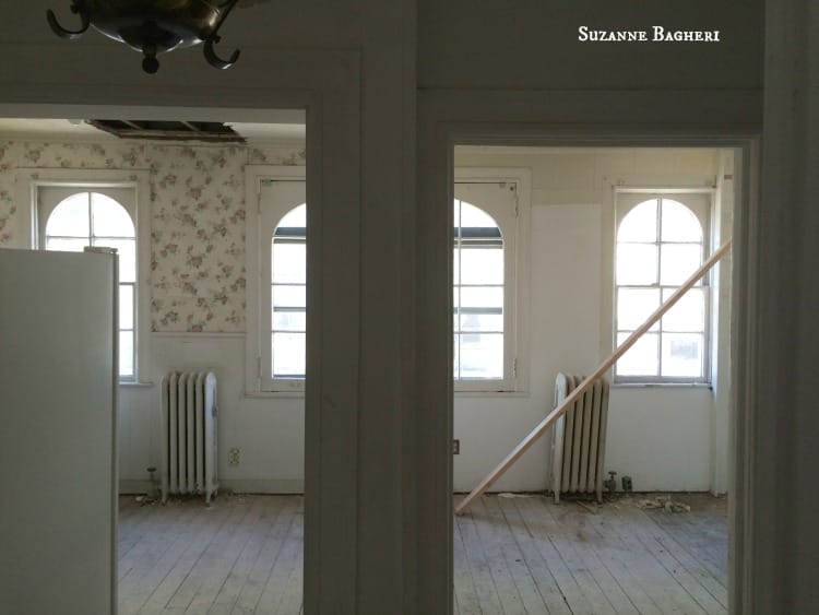 Brooklyn Carriage House Kitchen and Front Room Before Renovation