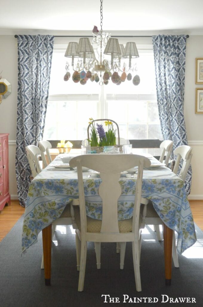 Dining Room Decorated for Easter, farmhouse dining room Suzanne Bagheri