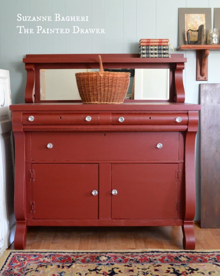 Empire Chest in Rembrandt Red General Finishes by Suzanne Bagheri, painted dresser, painted red