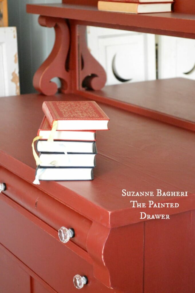 Painted in Red, Painted Empire Style Dresser by Suzanne Bagheri