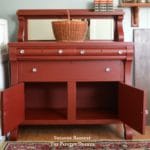 Vintage Empire Chest painted in red by Suzanne Bagheri