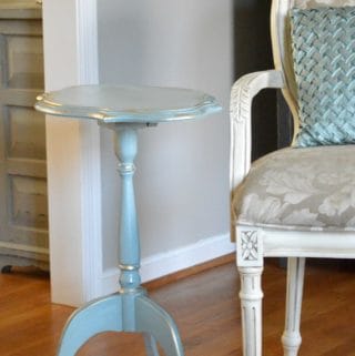 Painted Table in General Finishes milk paint Persian Blue