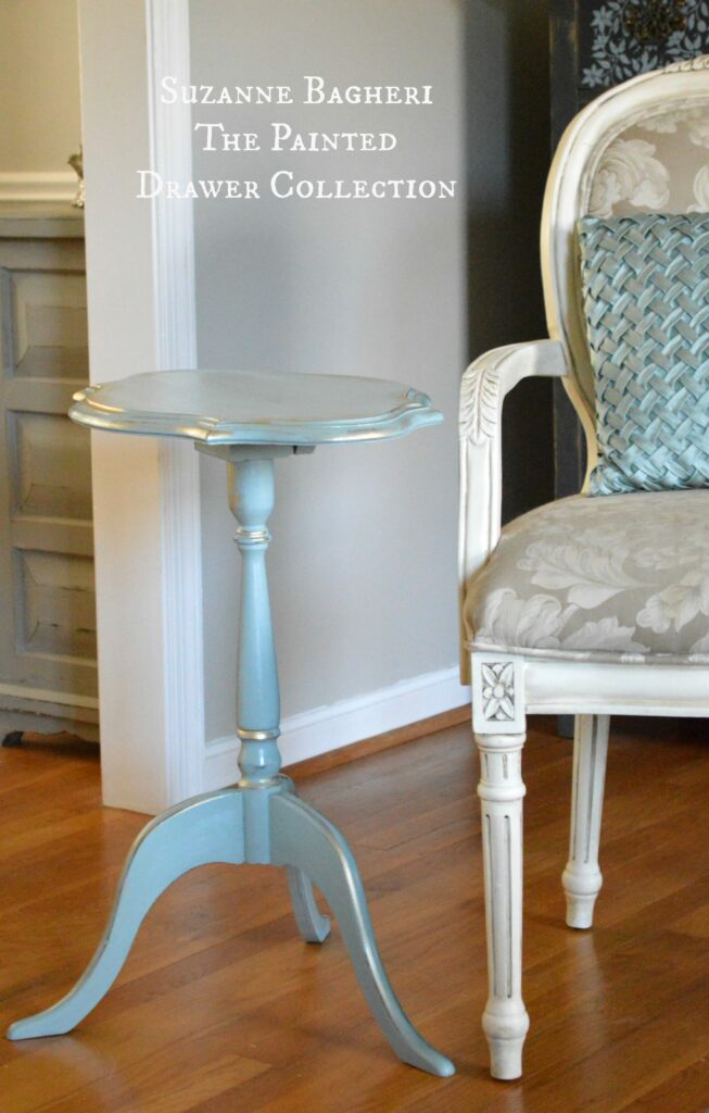 Painted Table in General Finishes milk paint Persian Blue 