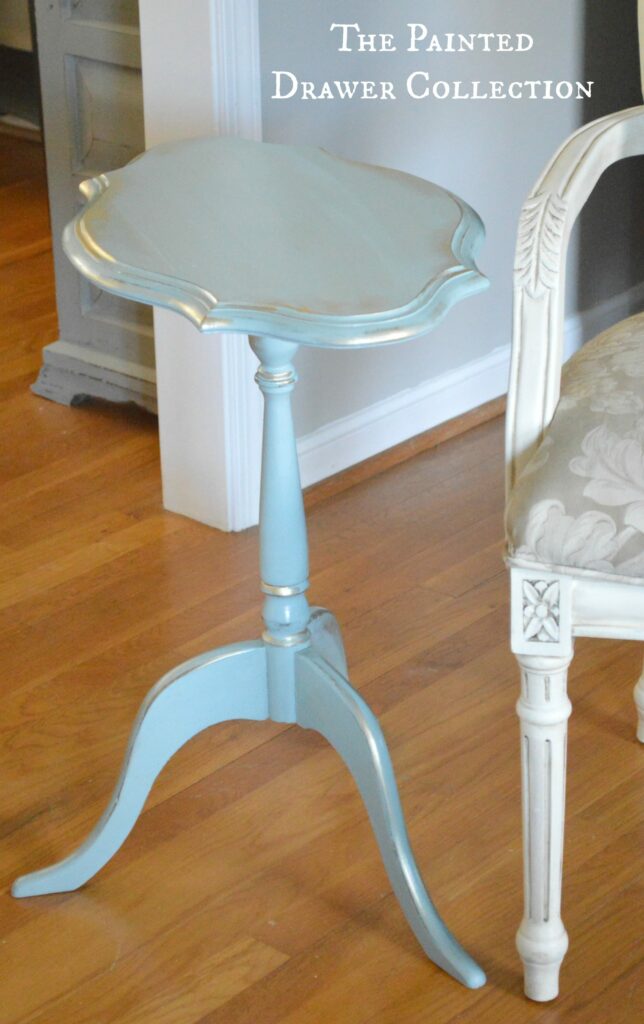 Painted Table in General Finishes milk paint Persian Blue