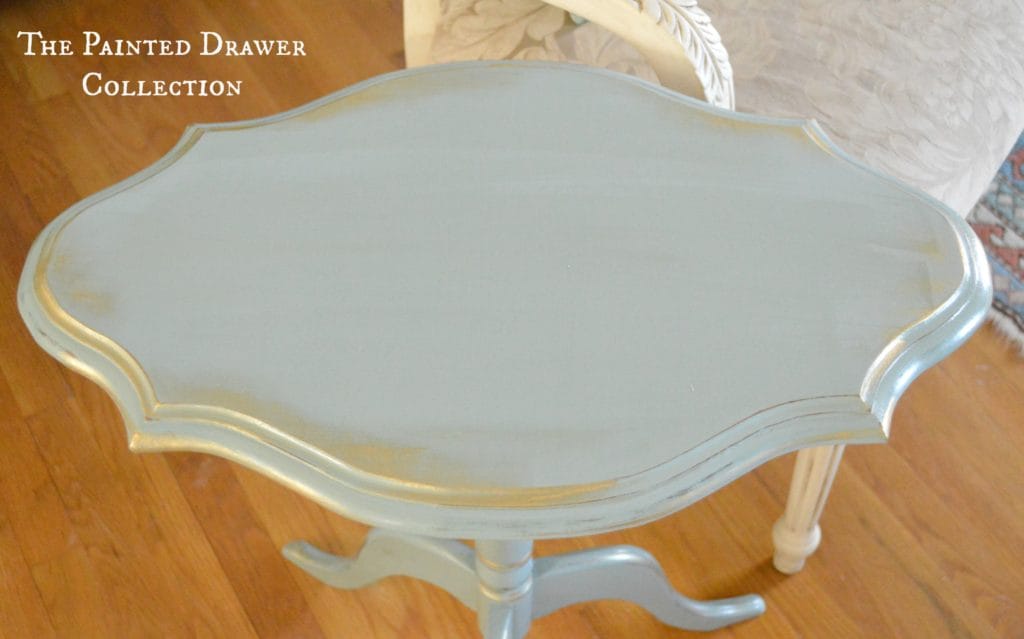 Painted Table in General Finishes milk paint Persian Blue 