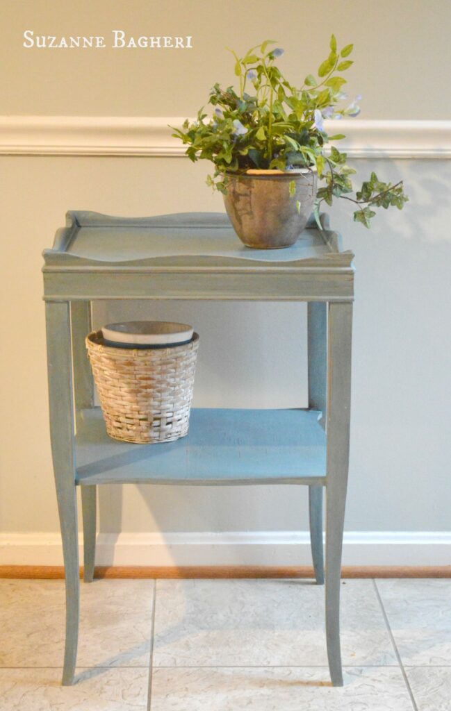 Vintage Table painted in Annie Sloan Aubusson Chalk Paint by Suzanne Bagheri