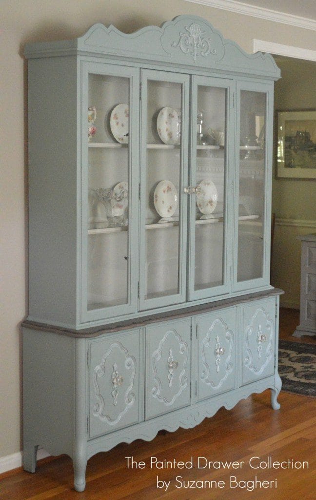 French Persian Blue China Cabinet