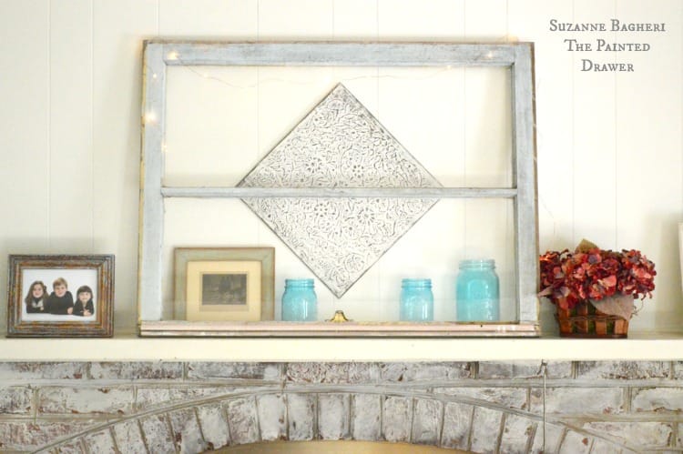 Summer Mantel, blue and white mantel