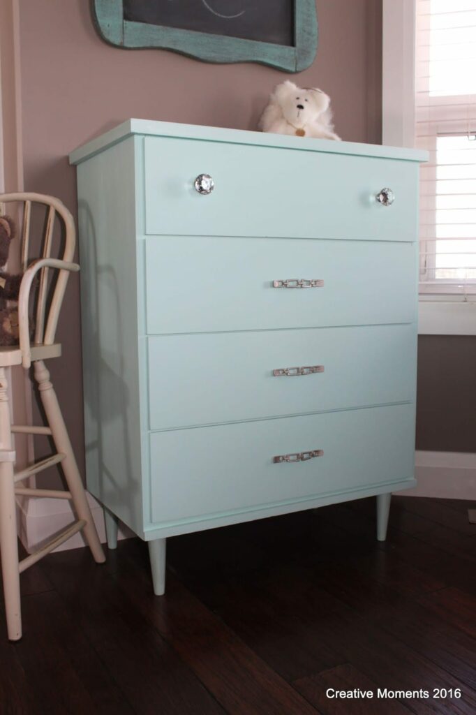 Creative Moments dresser shared on The Painted Drawer Link Party