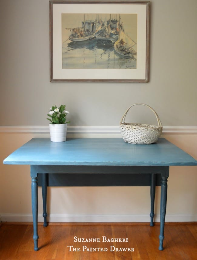 Farmhouse Table in blue extended