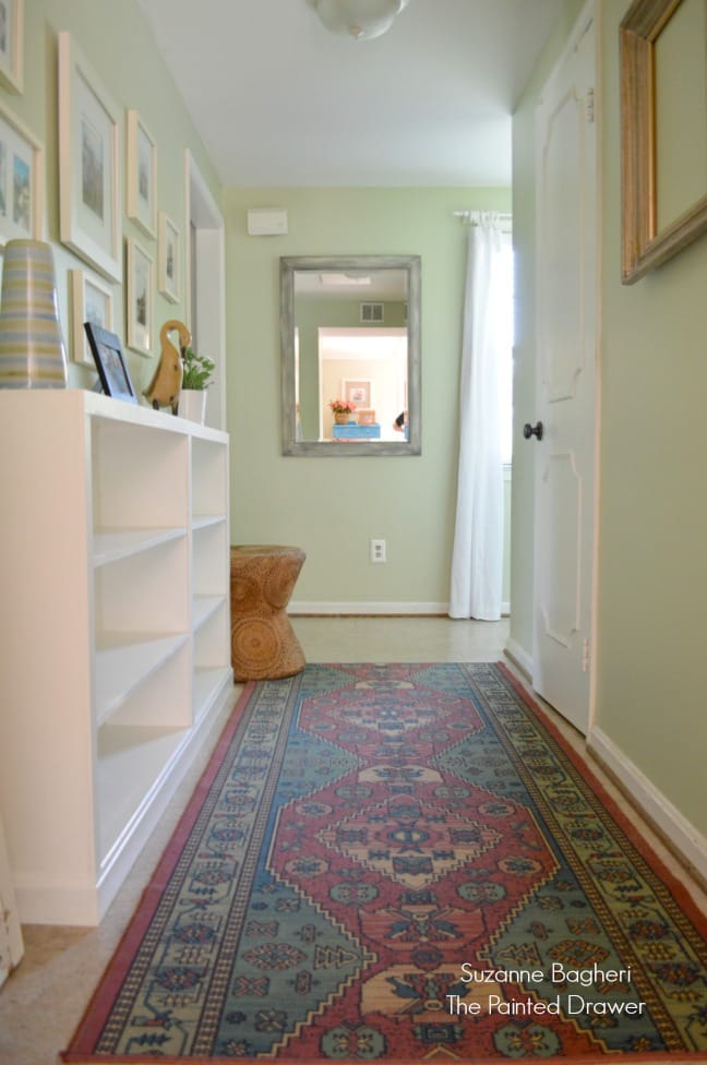 Hallway Makeover with Thrift Store Built-In Bookcases