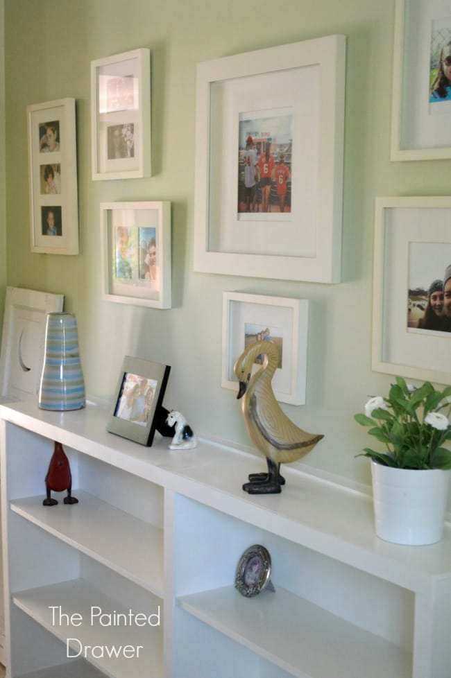 Hallway Thrift Store Built-Ins with Gallery Wall