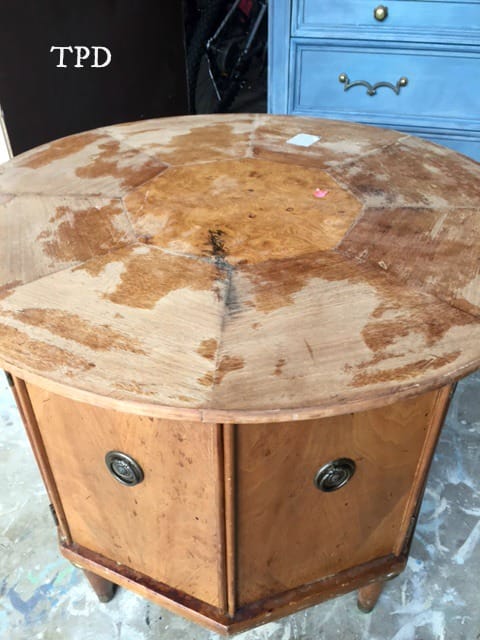 sand and restore a mid-century modern table