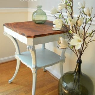 Antique Table Painted in Country Chic Icicle by The Painted Drawer