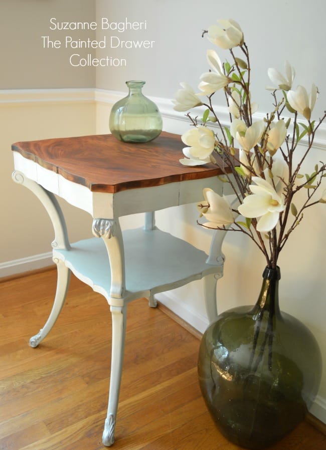 Vintage Table Painted in Country Chic Icicle by The Painted Drawer