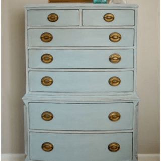 Annie Sloan Duck Egg mix on vintage dresser by The Painted Drawer Collection