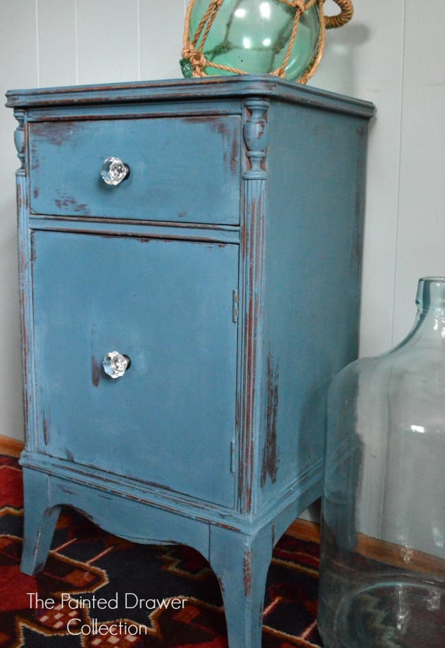 Bedside Table in Annie Sloan Aubusson by The Painted Drawer