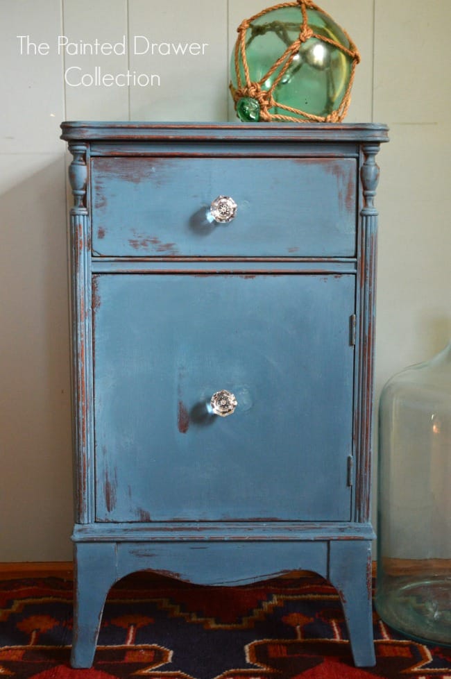 Bedside Table in Annie Sloan Aubusson by The Painted Drawer