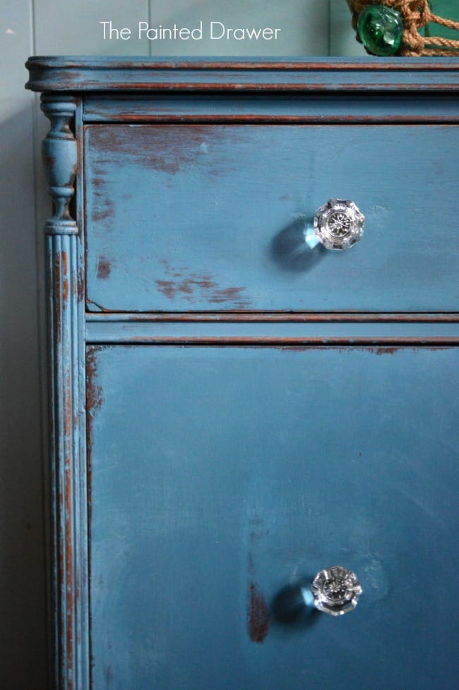 Bedside Table in Annie Sloan Aubusson by The Painted Drawer