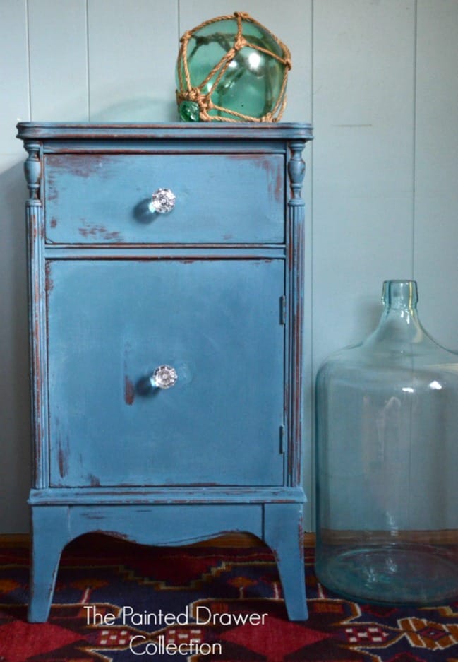 Bedside Table in Annie Sloan Aubusson by The Painted Drawer