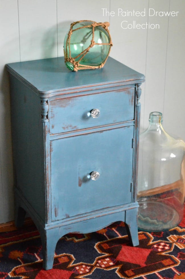 Bedside Table in Annie Sloan Aubusson by The Painted Drawer