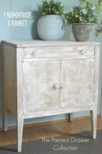 Farmhouse Whitewashed Cabinet