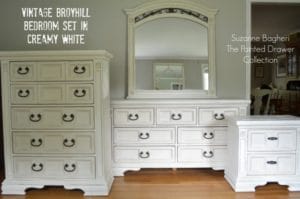 Vintage Broyhill Bedroom Set in Annie Sloan Old Ochre and Old White