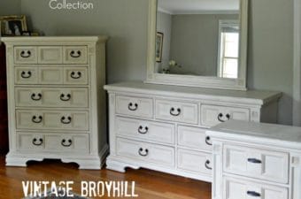 Vintage Broyhill Bedroom Set in Annie Sloan Old Ochre and Old White